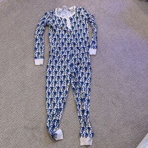 Roller Rabbit Blue and White Kids Footie